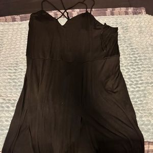 Bodysuit dress. All black. Cross tied front. Sexy
